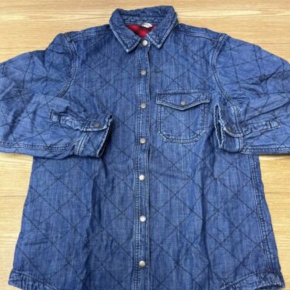 Eddie Bauer Denim Shirt Button Up Shacket - Picture 3 of 16